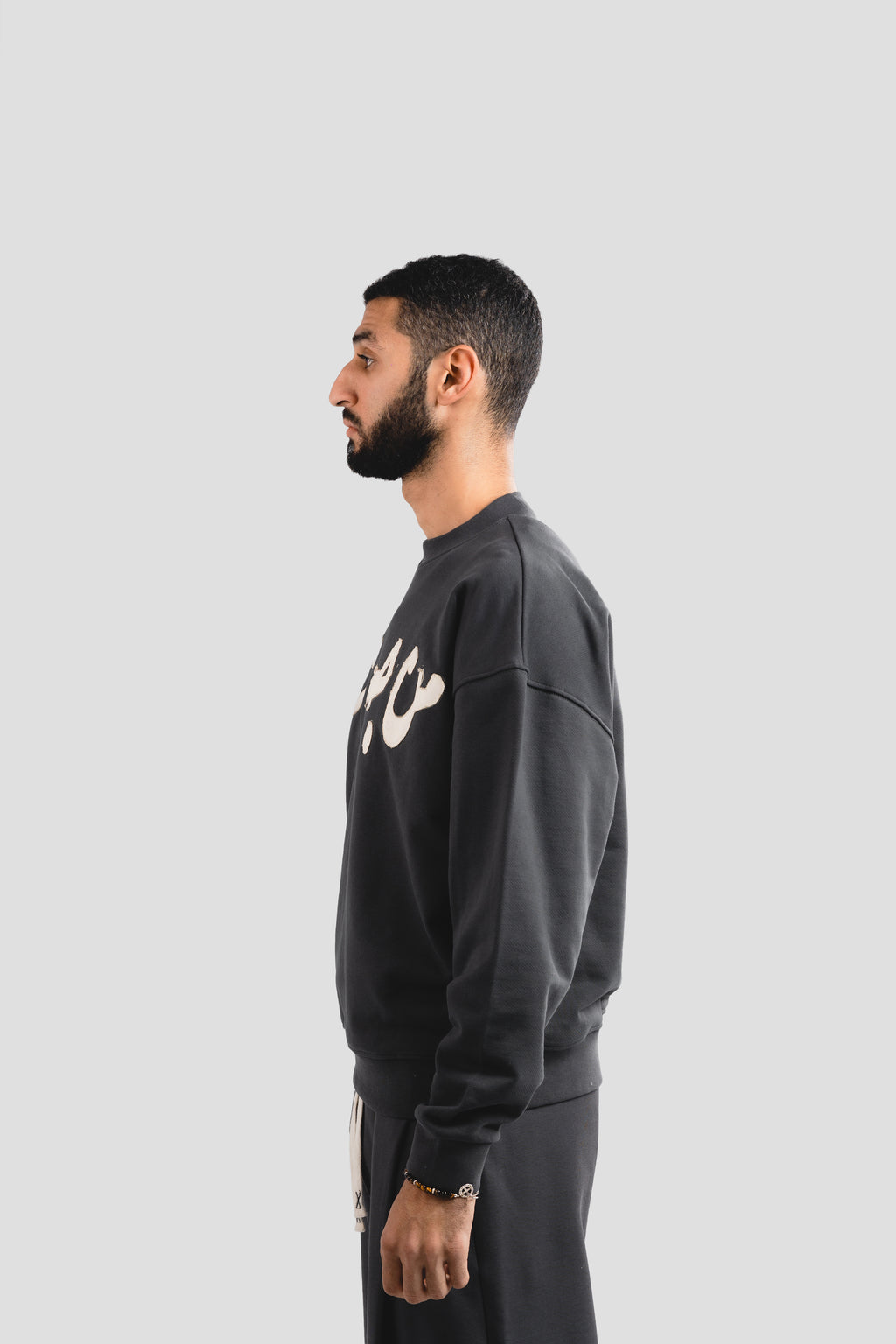 Dark Grey on white stitching