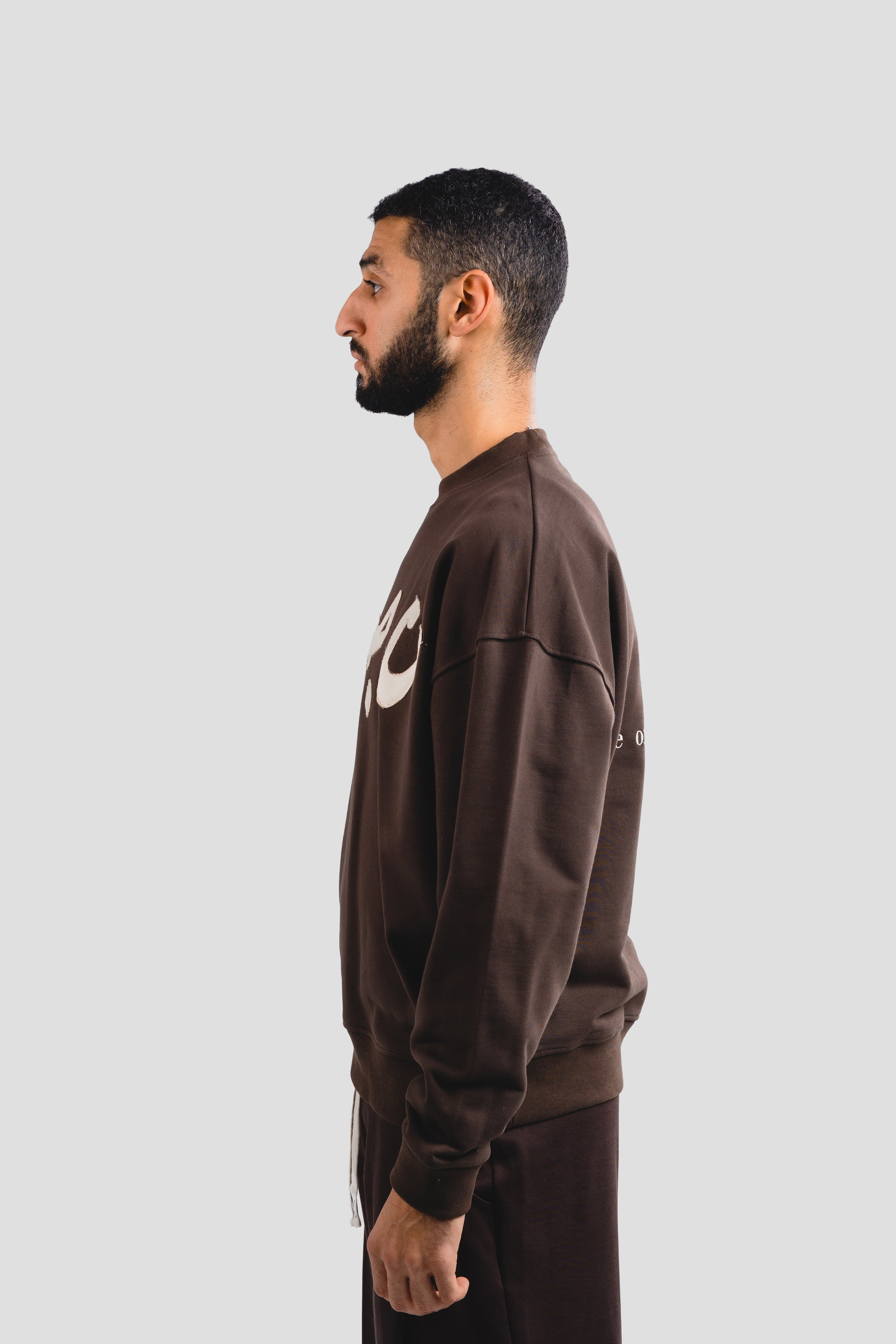 Brown on white stitching