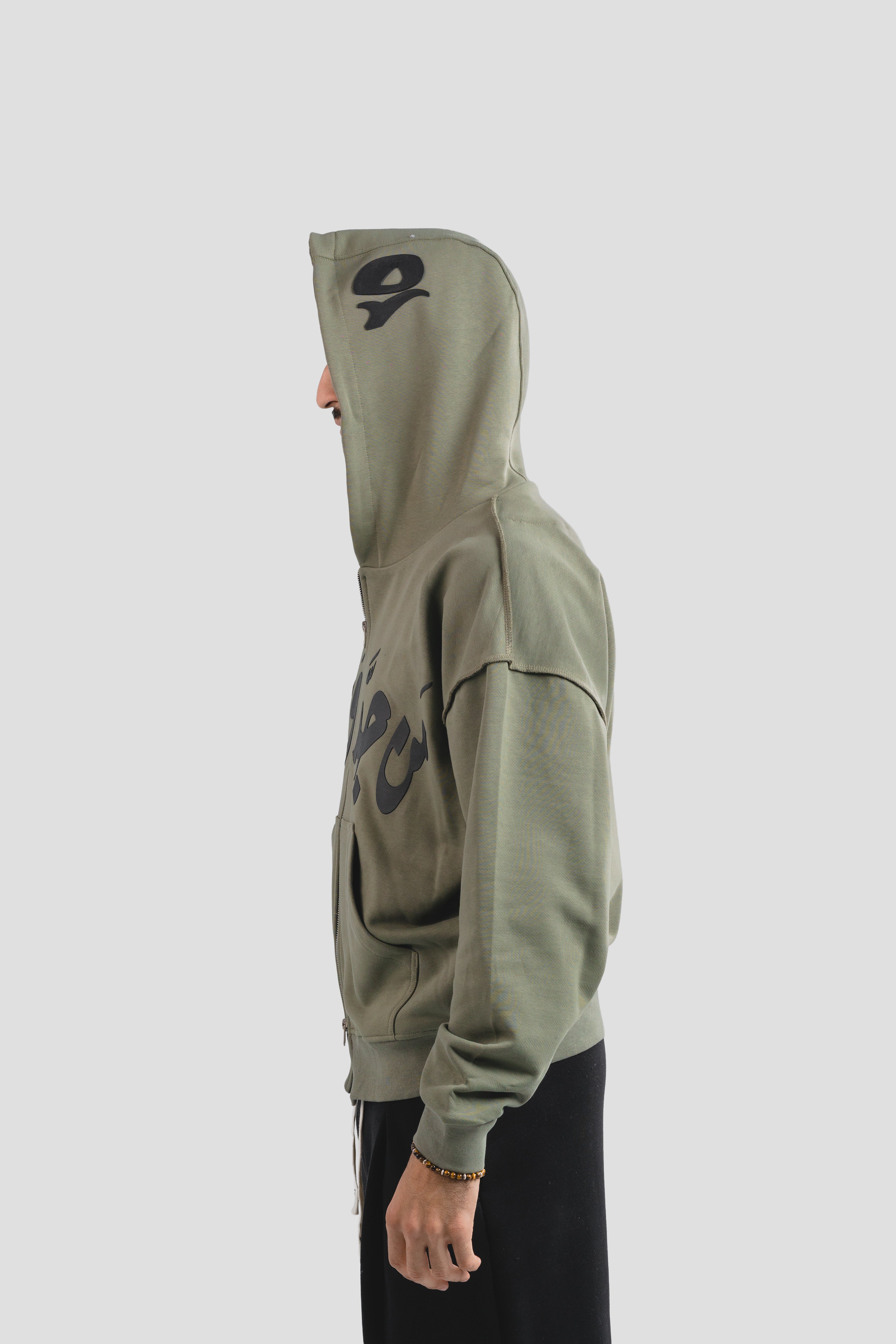 Olive Green on black